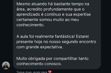 Depoimento — experiência extremamente rica e agregadora